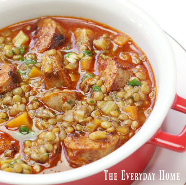 Lentil and Chorizo Soup Recipe | The Everyday Home | www.everydayhomeblog.com