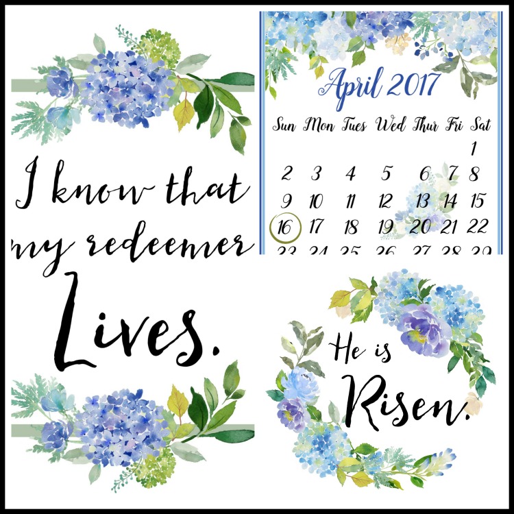April 2017 Calendar Printables and FREE Easter Printables | The Everyday Home | www.everydayhomeblog.com