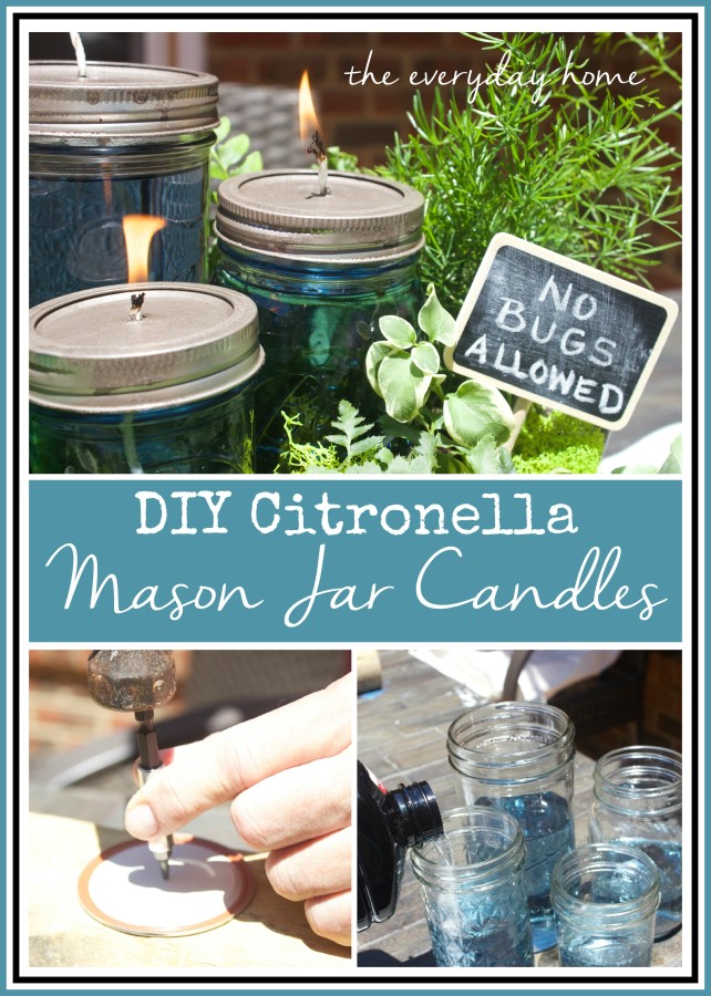 Homemade Citronella Mason Jar Candles || The Everyday Home || www.everydayhomeblog.com