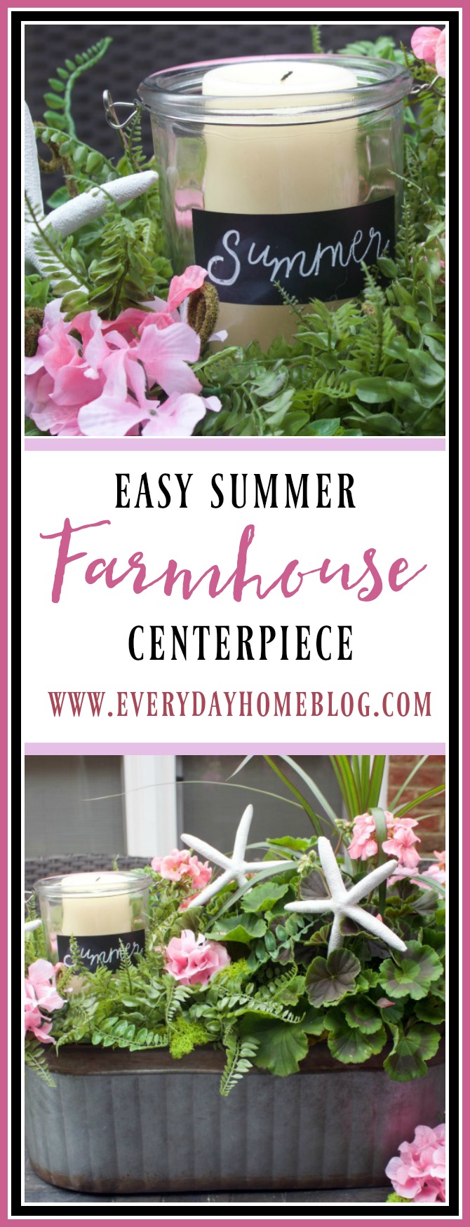How to Make an Easy Summer Farmhouse Centerpiece || The Everyday Home || www.everydayhomeblog.com