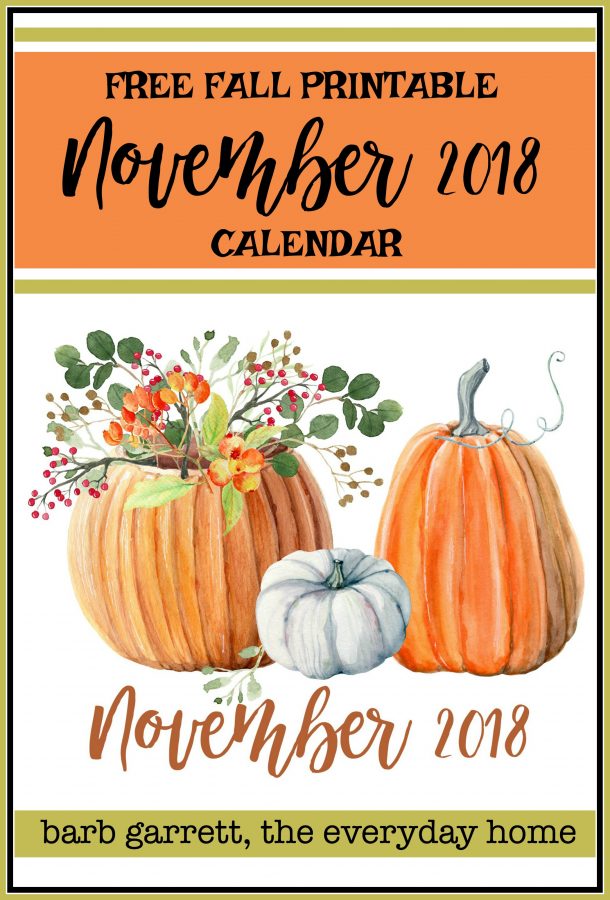 Free Fall Calendar Printable | The Everyday Home