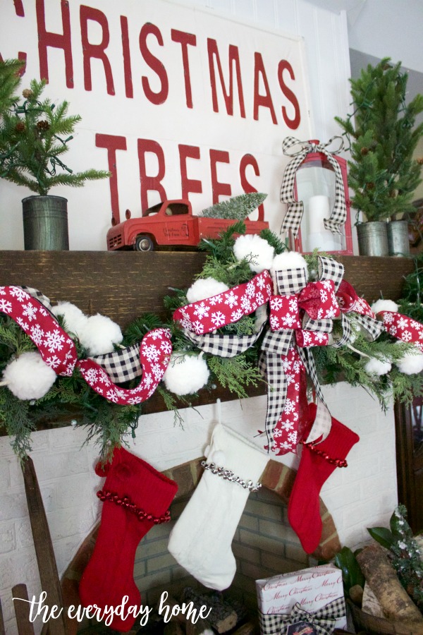 Fluffy Christmas Garland and Jingle Bell Stockings | The Everyday Home