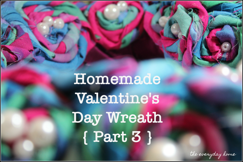 Homemade Valentine's Day Wreath with Cloth Rosettes | the everyday home